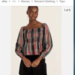J crew tartan top.